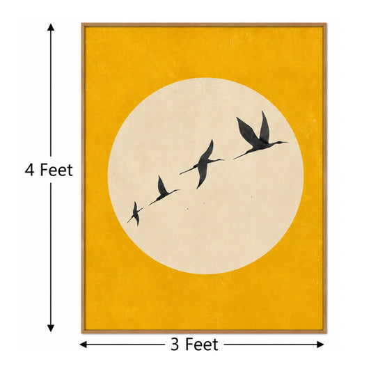 Golden Horizon Flight – Luxury Canvas Felt Acoustic Panel (4 X 3)