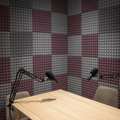 Pyramid Acoustic Foam Panel 1" | 1 X 1 feet | Pro Charcoal & Wine