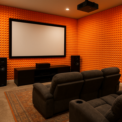 Pyramid Acoustic Foam Panel 1" | 1 X 1 feet | MMT Orange
