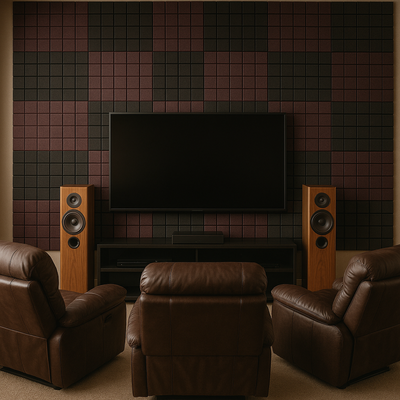 Turbo Acoustic Foam Panel 2" | 1 x 1 Feet | Pro Charcoal & Wine