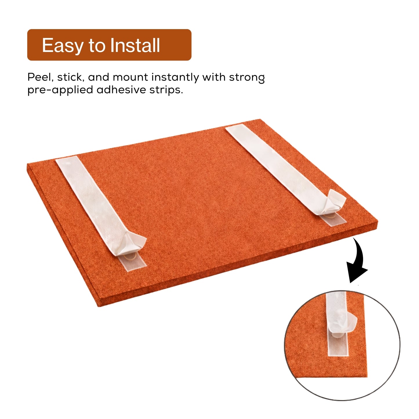 Slats Felt Acoustic Panels 30×30 cm Panels Rust  Set of 8