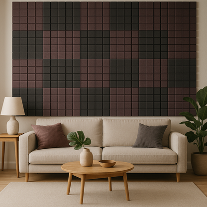Turbo Acoustic Foam 1x1 ft, Charcoal + Wine