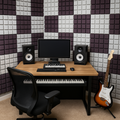Turbo Acoustic Foam Panel 2" | 1 X 1 Feet | Stone White + Wine