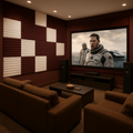 Pyramid Acoustic Foam Panel 1" | 1 X 1 Feet | Stone White & Wine