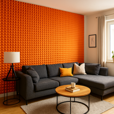 Pyramid Acoustic Foam Panel 1" | 1 X 1 feet | MMT Orange