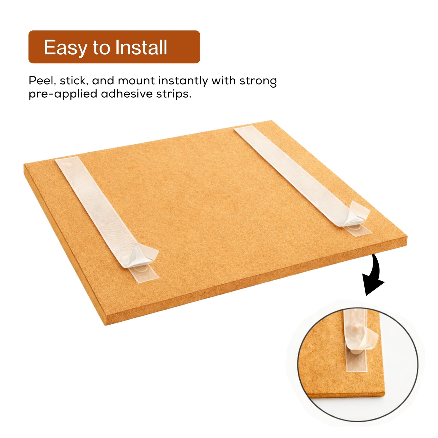 Slats Felt Acoustic Panels 30×30 cm Panels Camel  Set of 8