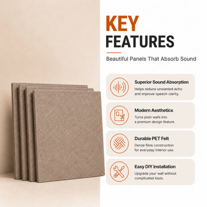 Felt PET Acoustic Panel | Office & Home Acoustics  |  Arabaian Sand