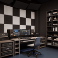 Pyramid Acoustic Foam Panel 1" | 1 X 1 Feet | Stone White & Pro Charcoal