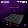 T-wedge Acoustic Foam | Future Series | 12"x12"x2"