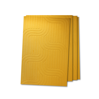 MMT Acoustix® Mirage Felt Acoustic Panels | Luxury Wall Acoustics with Premium Touch & Smooth CNC Grooves | 4x2 ft, 9mm Thick, NRC 0.50 | Soundproofing & Echo Control for Office, Living Room & Studio | Slide, Mustard