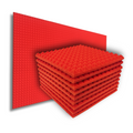 Pyramid Acoustic Foam Panel 1" | 1 X 1 feet | Flame Red