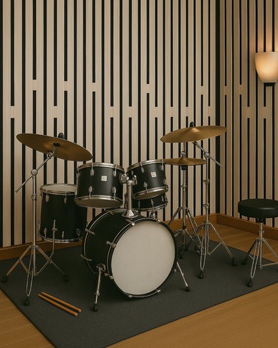 SoundAxe® Timber Fluted Acoustic Panels | 4’x2’ 20mm Soundproofing Panel | Wood & PET Aesthetic Sound Absorption & Diffusion |