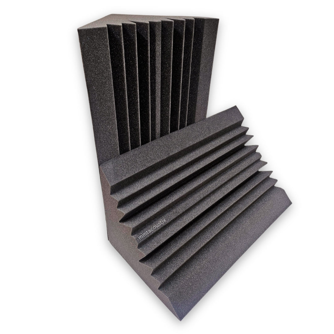 Mega 200 acoustic foam corner bass trap in Pro Charcoal