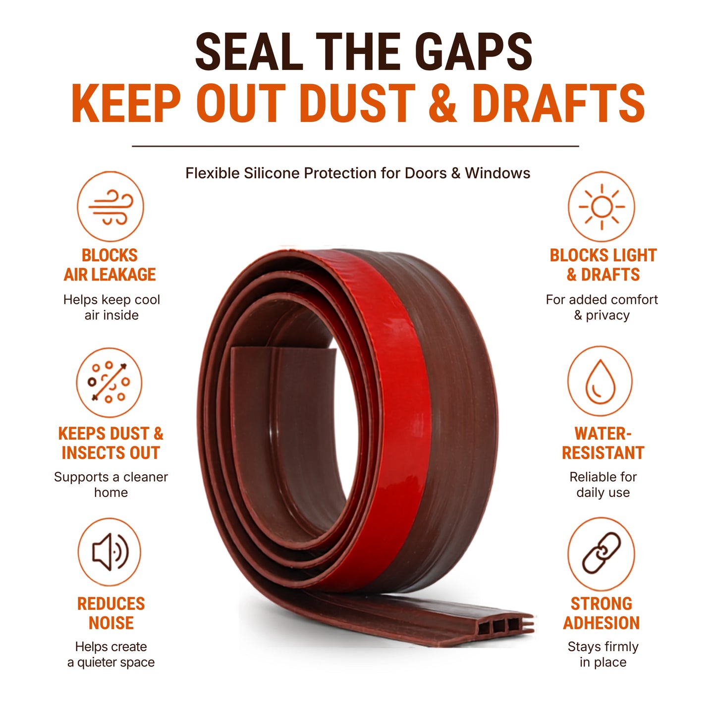 Door Weather Strip | Self Adhesive Silicone Door Seal