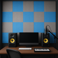 Pyramid Acoustic Foam Panel 1" | 1 X 1 Feet | Stone White & European Blue