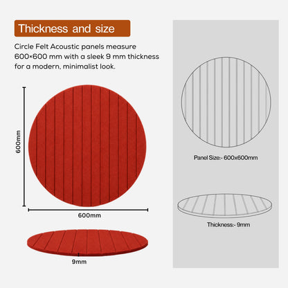 Circle PET Acoustic Panel | 2x2 feet | Rust