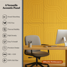 MMT Acoustix® Mirage Felt Acoustic Panels | Luxury Wall Acoustics with Premium Touch & Smooth CNC Grooves | 4x2 ft, 9mm Thick, NRC 0.50 | Soundproofing & Echo Control for Office, Living Room & Studio | Slide, Mustard