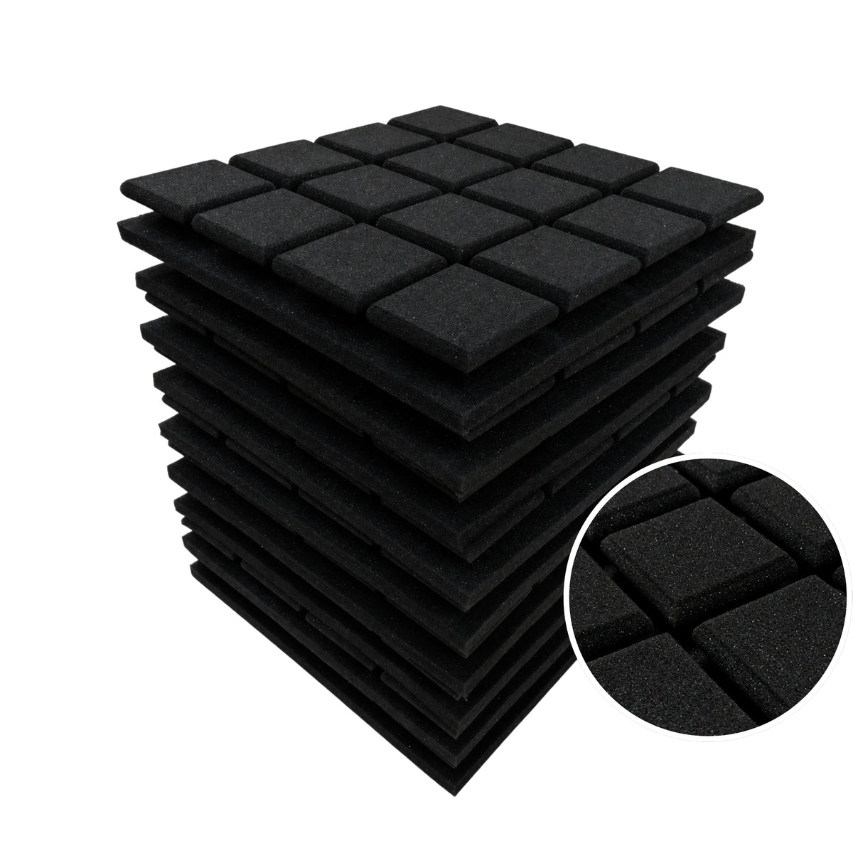 Turbo Acoustic Foam 1x1 ft, Charcoal Black