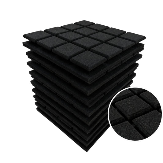 Turbo Acoustic Foam 1x1 ft, Charcoal Black