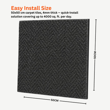 Acoustic Carpet Tiles | 50x50 cm | Dark Grey | 64 Sq Ft