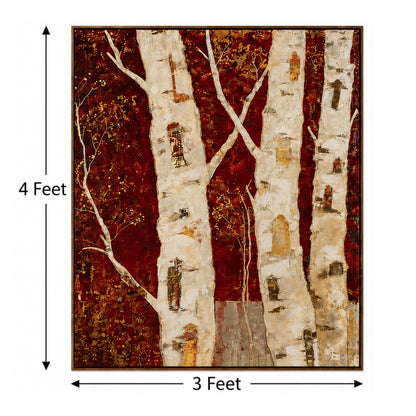 Crimson Birch – Luxury Canvas Felt Acoustic Panel (4 X 3)