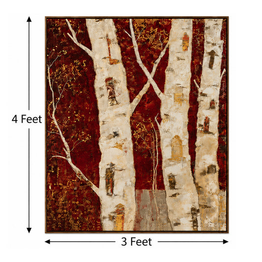 Crimson Birch – Luxury Canvas Felt Acoustic Panel (4 X 3)