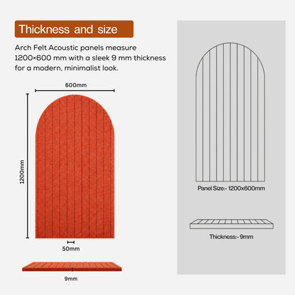 Arch PET Acoustic Panel | 4x2 feet | Rust
