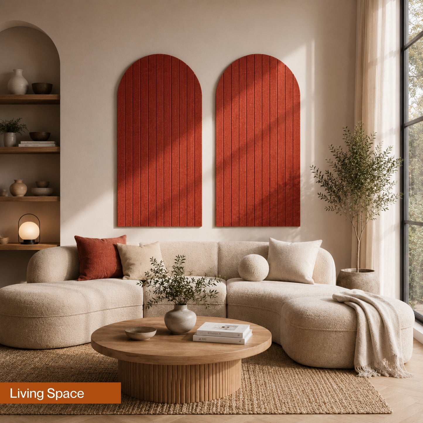 Arch PET Acoustic Panel | 4x2 feet | Rust