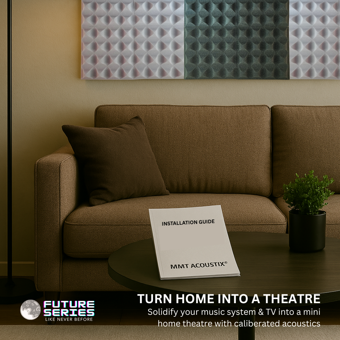 Alien Acoustic Foam 1x1 ft, Charcoal + Stone White