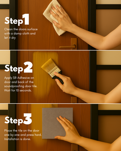Door Soundproof Tiles | Hair Grey