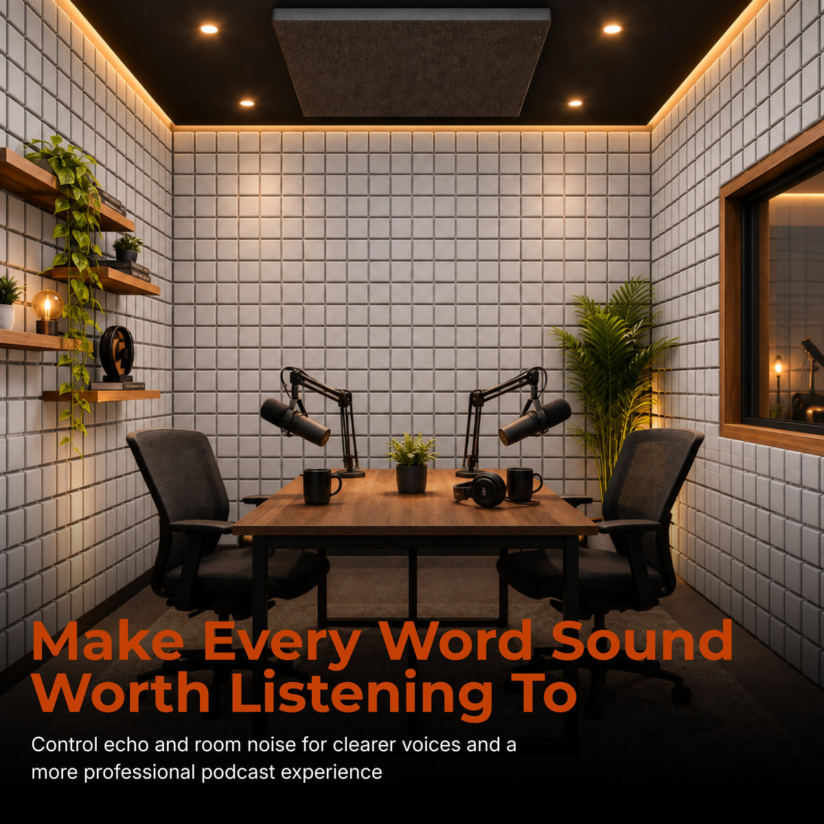 Turbo Acoustic Foam 6x3 ft, Stone White