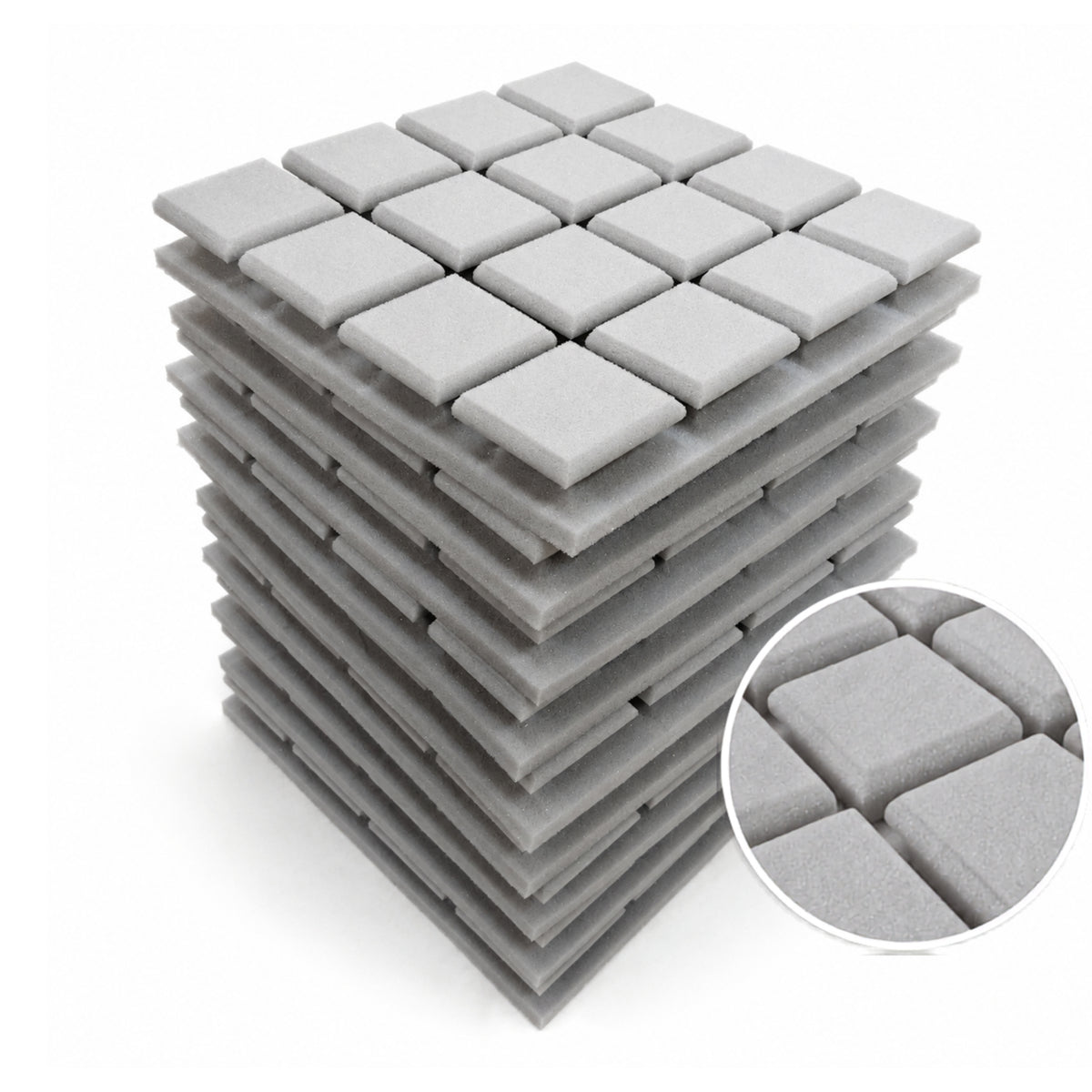 Turbo Acoustic Foam 1x1 ft, Stone White