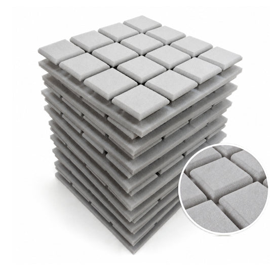 Turbo Acoustic Foam 1x1 ft, Stone White