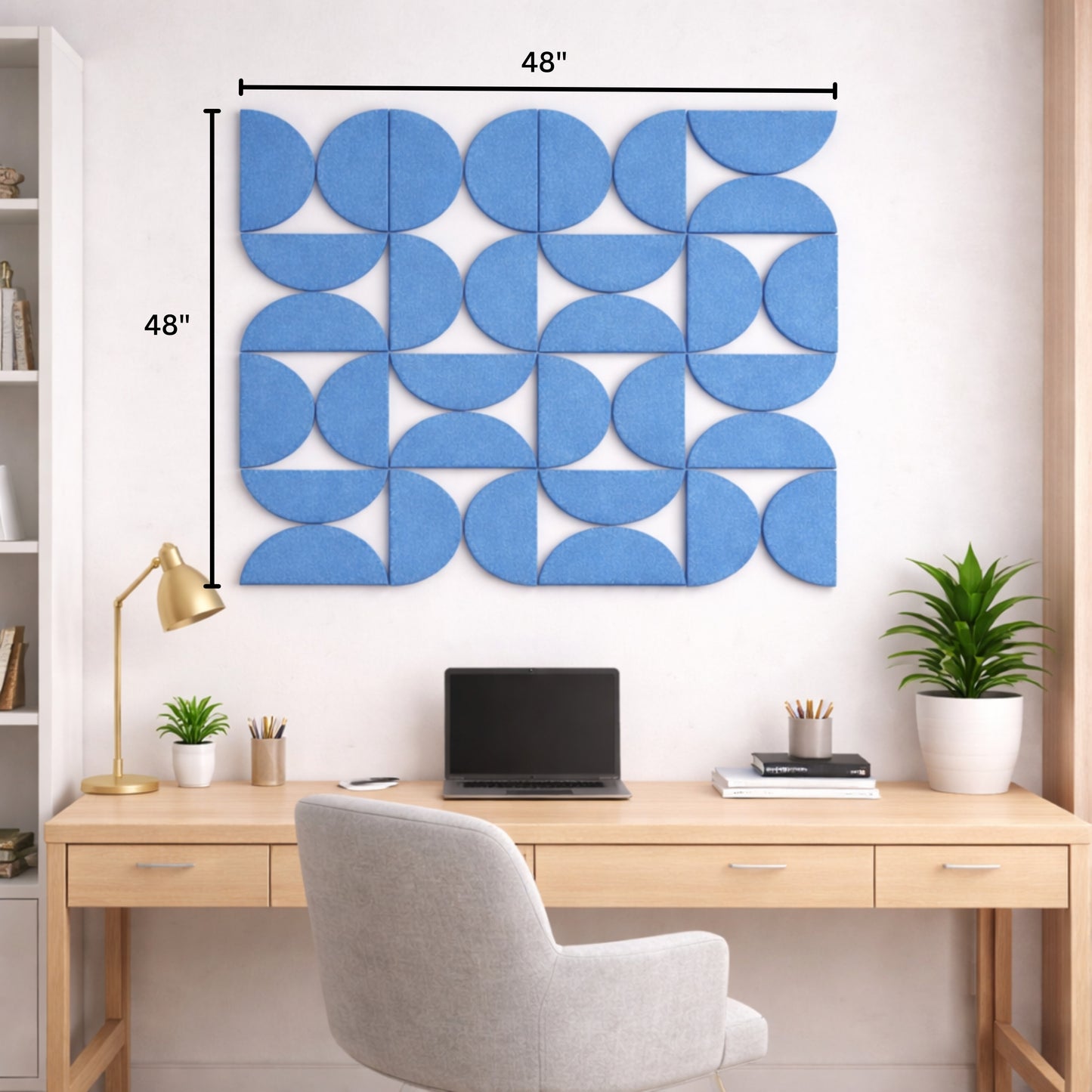 Semi-Circle Felt Acoustic Panels 48”x48” | Carolina | 32 Pcs