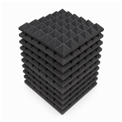Pyramid Acoustic Foam 2”, 1x1 Ft, Charcoal Black