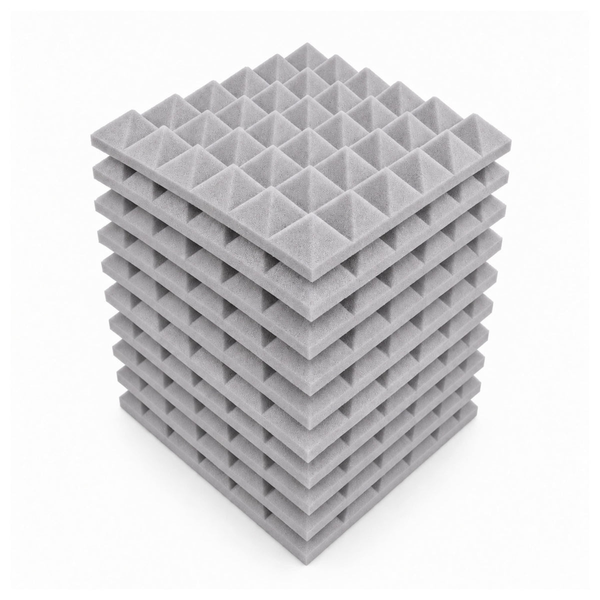 Pyramid Acoustic Foam 2”, 1x1 Ft, Stone White