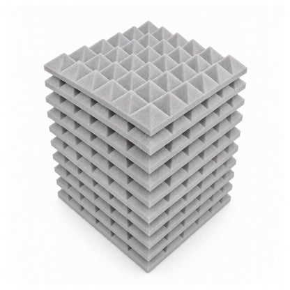 Pyramid Acoustic Foam 2”, 1x1 Ft, Stone White