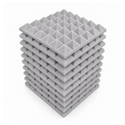 Pyramid Acoustic Foam 2”, 1x1 Ft, Stone White