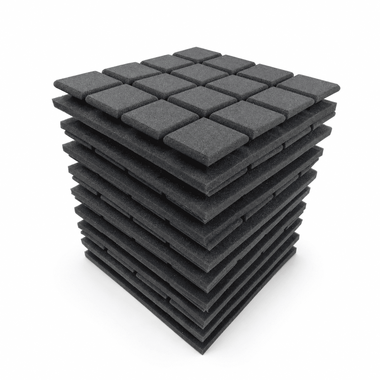Turbo Acoustic Foam 1x1 ft, Charcoal Black