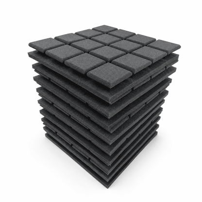 Turbo Acoustic Foam 1x1 ft, Charcoal Black
