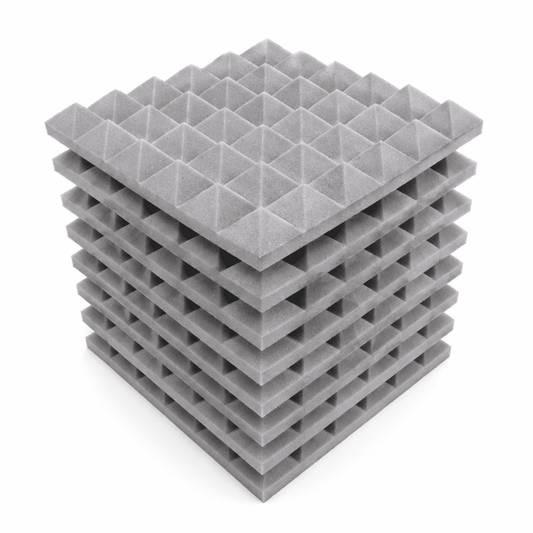 Pyramid Acoustic Foam 2”, 1x1 Ft, Stone White