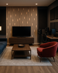 SoundAxe® Timber Fluted Acoustic Panels | 4’x2’ 20mm Soundproofing Panel | Wood & PET Aesthetic Sound Absorption & Diffusion |