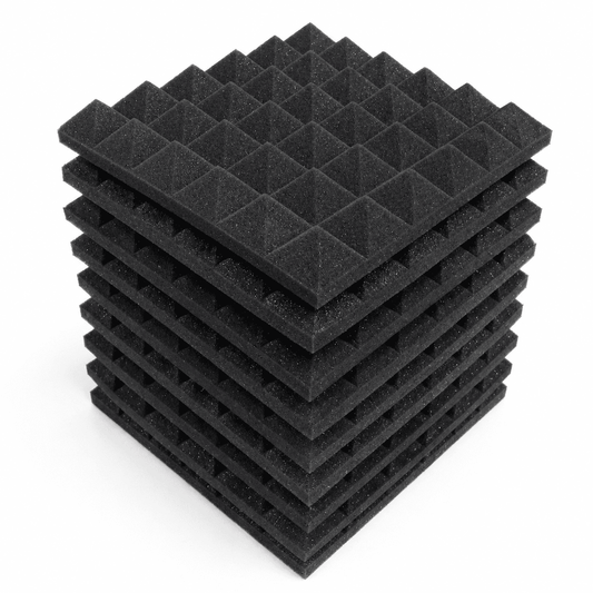 Pyramid Acoustic Foam 2”, 1x1 Ft, Charcoal Black