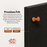 MMT Acoustix® FeltPin 6 Pcs Premium Felt Bulletin Boards for Office, Home & School | Felt Notice Board for Message, Notes, Calendar and Wall Decoration | 30x30cm, Piano Black