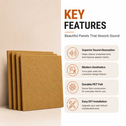 Felt PET Acoustic Panel | Office & Home Acoustics  | Camel
