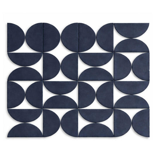Semi-Circle Felt Acoustic Panels 48”x48” | Ash | 32 Pcs