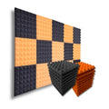 Pyramid Acoustic Foam Panel 2" | 1 x 1 Feet | Pro Charcoal & MMT Orange