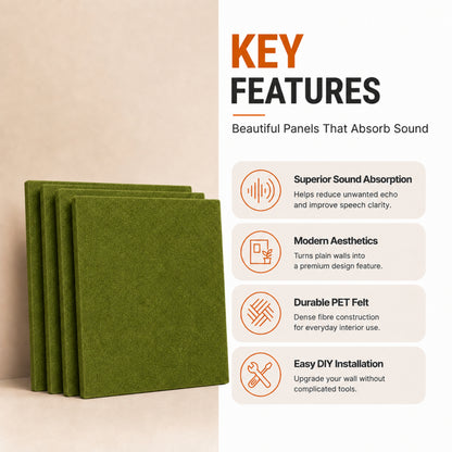 Felt PET Acoustic Panel | Office & Home Acoustics  | Olive
