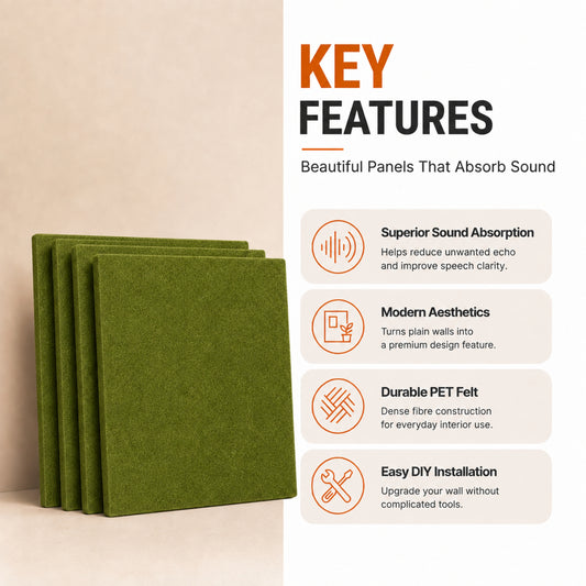 Felt PET Acoustic Panel | Office & Home Acoustics  | Olive