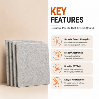 Felt PET Acoustic Panel | Office & Home Acoustics  | Pumice